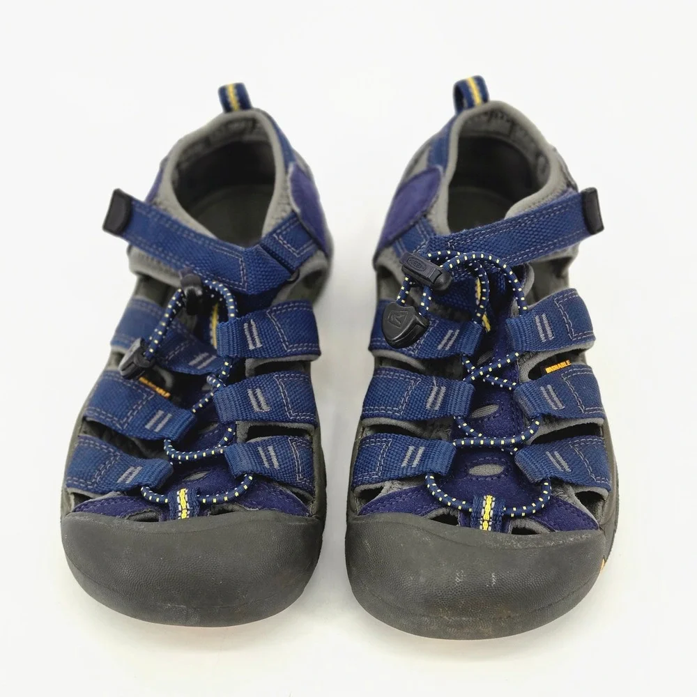 KEEN Newport H2 Navy Blue Yellow Waterproof Closed Toe Sandals Kids Size 3 VGUC